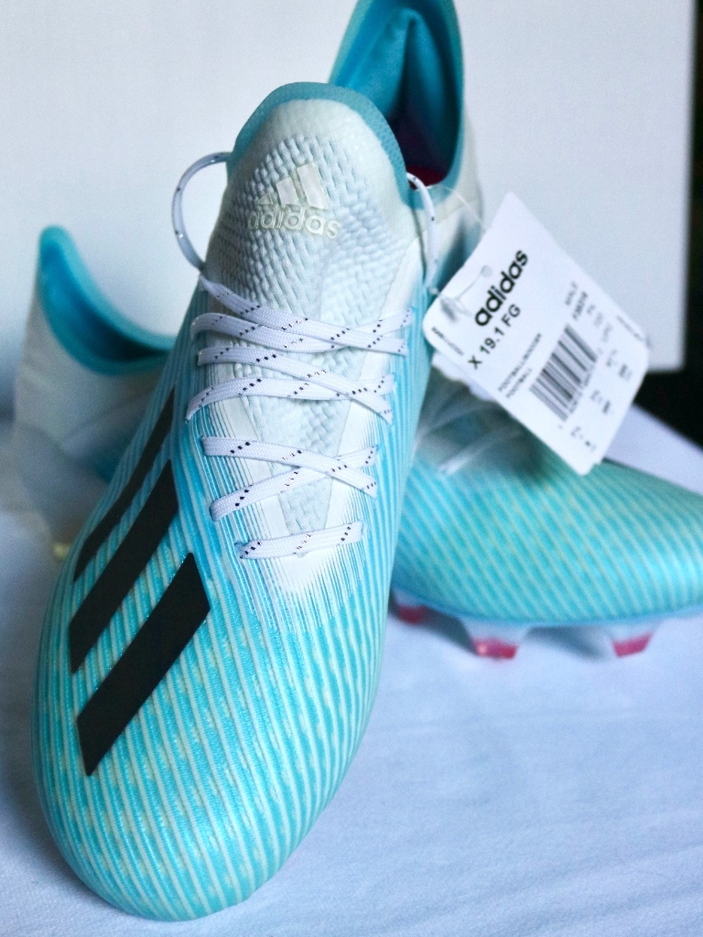 ADIDAS Hard Wired X 19.1 FG Soccer Football Cleats Blue White Pink Mens Size 8